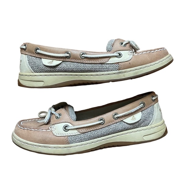 Sperry Topsider Leather Synthetic Flat Shoe Size 6.5 Tan - Picture 8 of 8